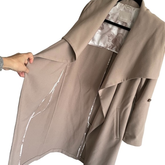 SOIA & KYO Waterfall Open Trench Coat Putty Mauve XS - Picture 3 of 8